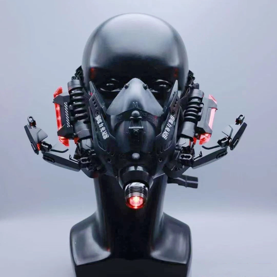 Cyberpunk Lower Face Electronic LED Lighting Cosplay Mask