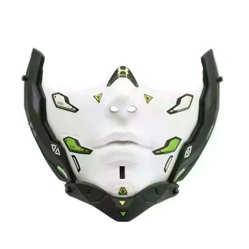 Cyberpunk Half Face Mechanical Mask – Red | Cosplay & Halloween Costume Prop