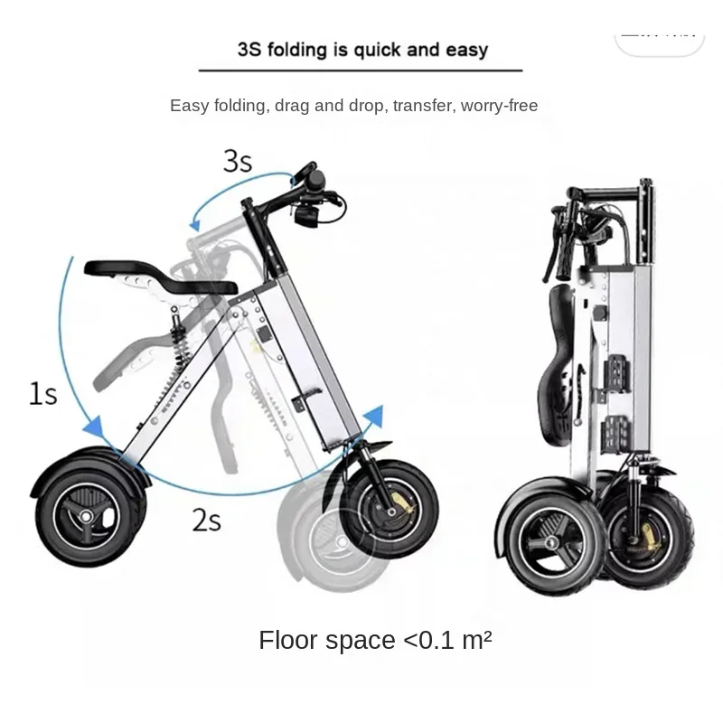 K7S Mini E-Bike | Foldable 3-Wheel Electric Scooter for Teens | 250W, 36V, 7.8Ah Electric Bicycle
