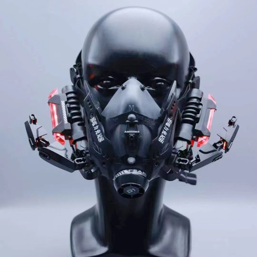 Cyberpunk Lower Face Electronic LED Lighting Cosplay Mask