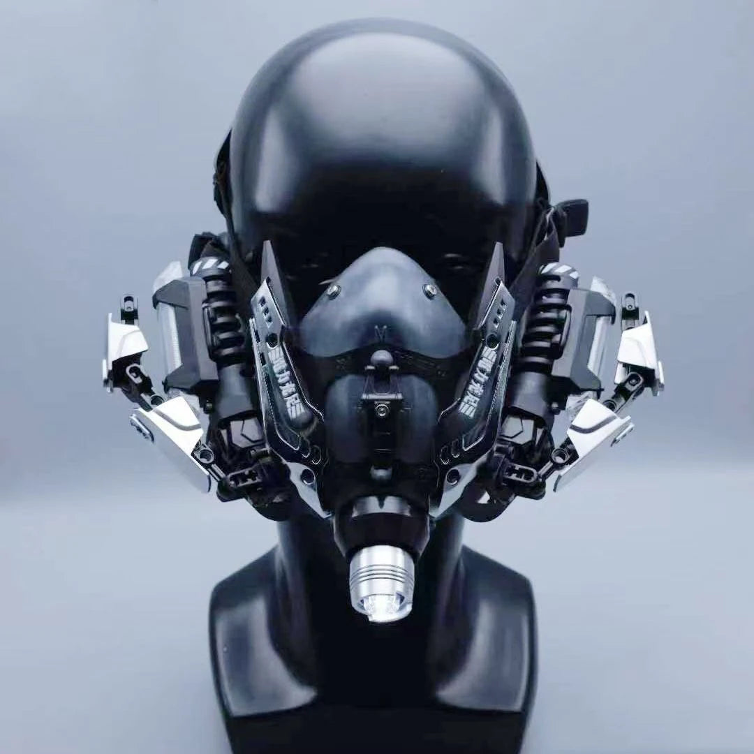 Cyberpunk Lower Face Electronic LED Lighting Cosplay Mask