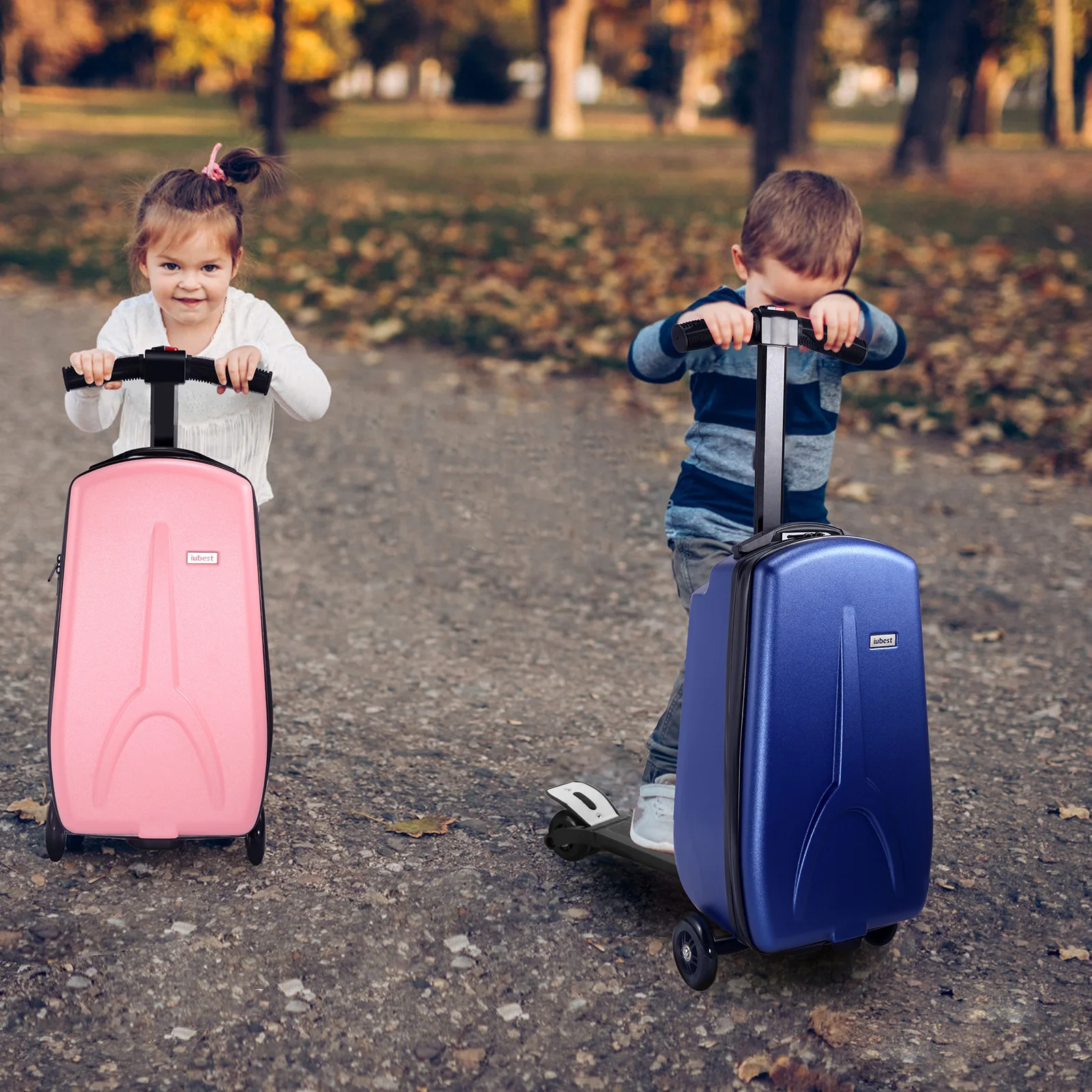 Scooter Suitcase - Rolling Luggage with Built-in Skateboard