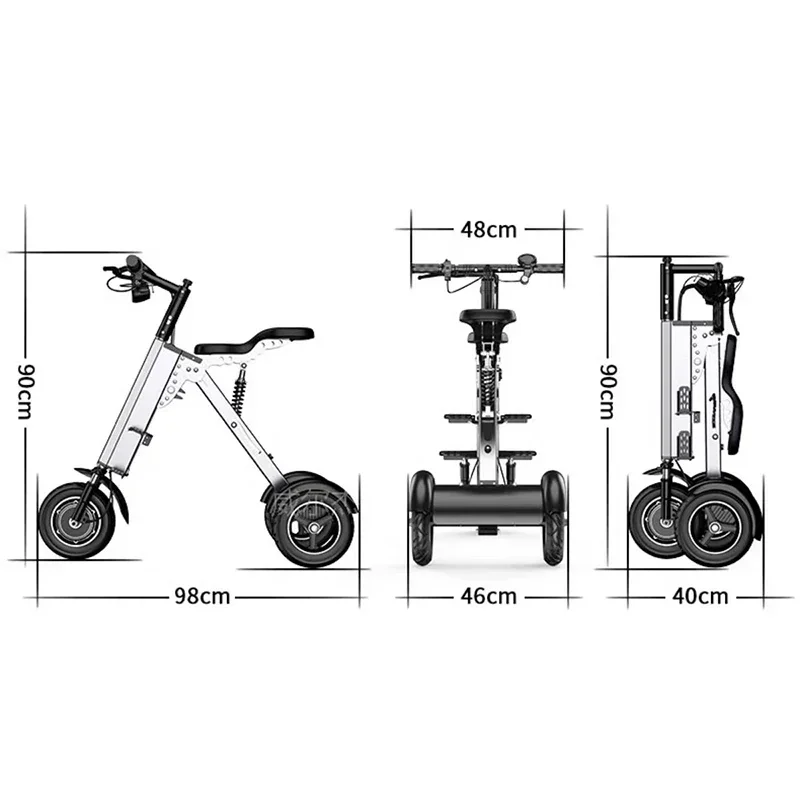 K7S Mini E-Bike | Foldable 3-Wheel Electric Scooter for Teens | 250W, 36V, 7.8Ah Electric Bicycle