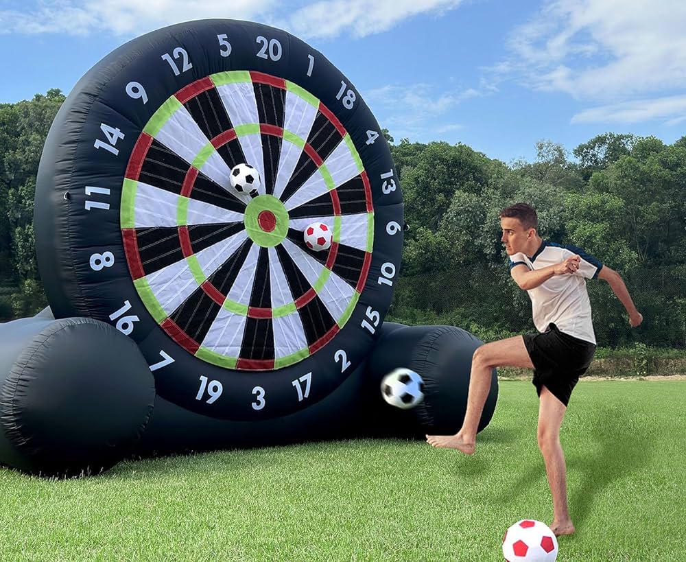 Giant Inflatable Soccer Darts Board Set - Up to 16.5ft High!