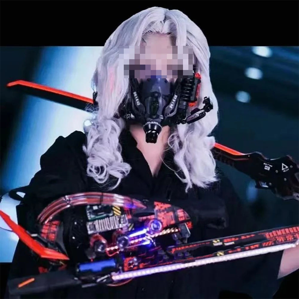 Cyberpunk Lower Face Electronic LED Lighting Cosplay Mask