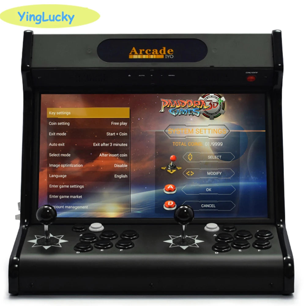 Pandora Arcade X: 3D WiFi 10000 Games 18.5" Arcade Cabinet Machine, 2 Players Joystick Button with Coin Slot