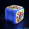 Anime Sonic & Mario Bros Figure Model LED Alarm Clock: 7-Color Touch Light Desk Clock