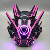 Cyberpunk Helmet Shinobi Mask: Robot Samurai Armor with LED Light