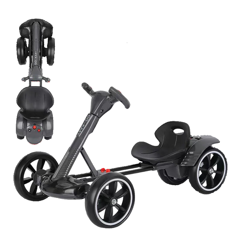Black electric scooter with remote control on a white background