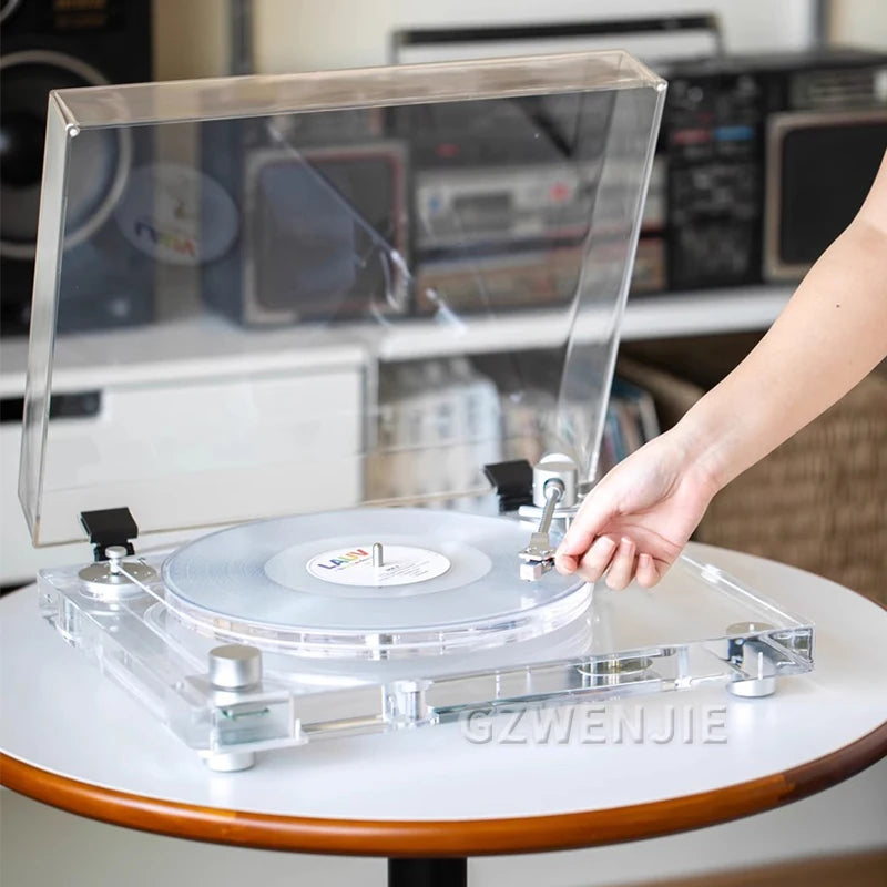 Modern Acrylic Transparent Vinyl 33/45RPM Record Player