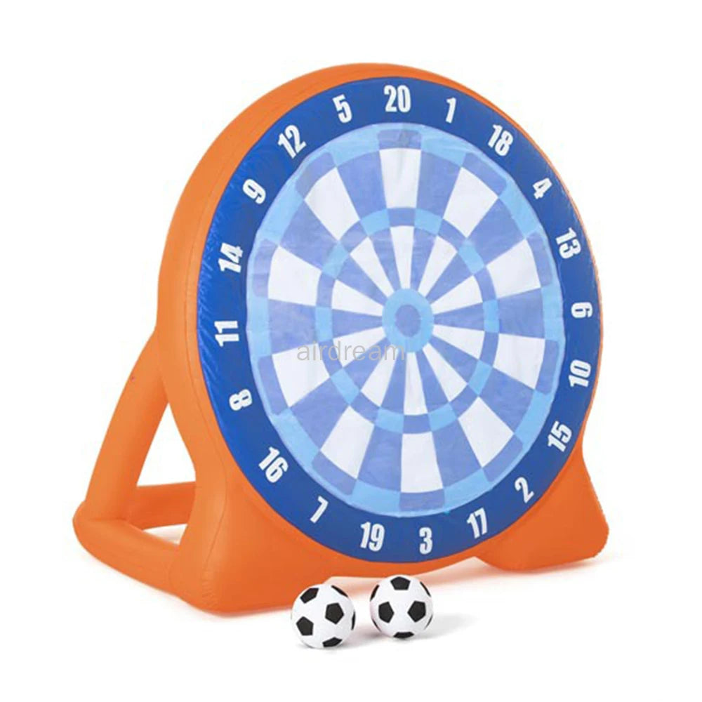 Outdoor Inflatable Dart Board Soccer Game - Full PVC Football Shooting Dart Board with Balls for Kids’ Sports Fun