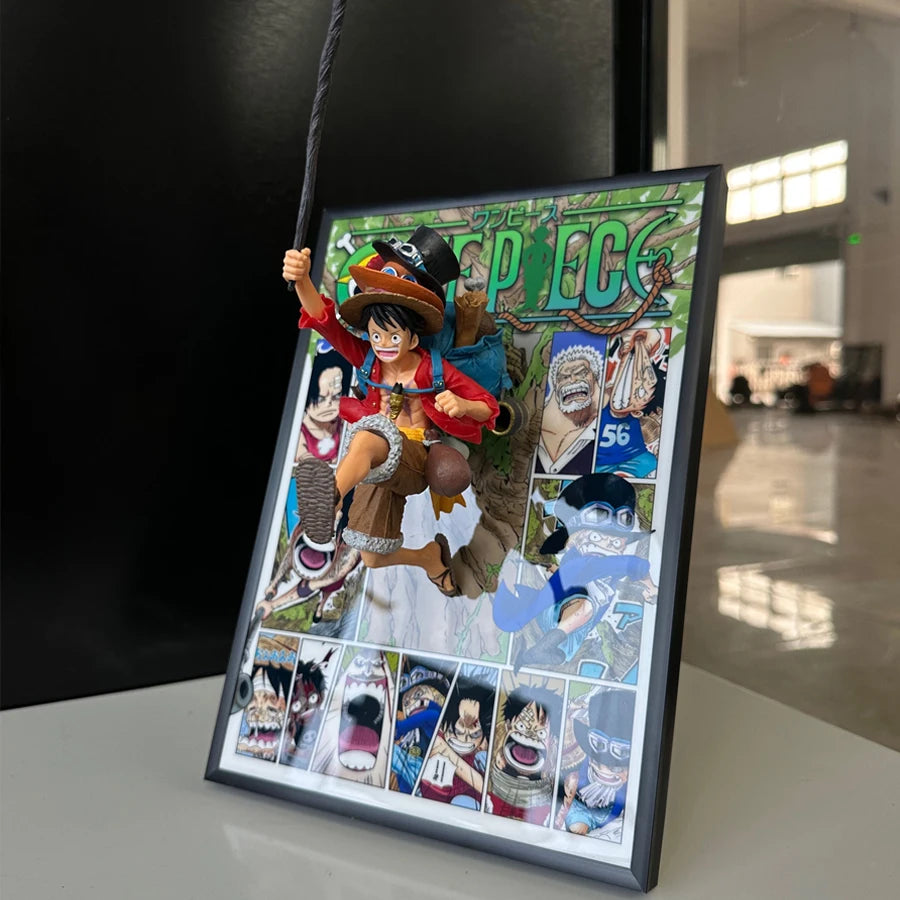 One Piece Luffy, Sabo, Ace Anime Figure Art Poster: Retro Decorative Wall Art