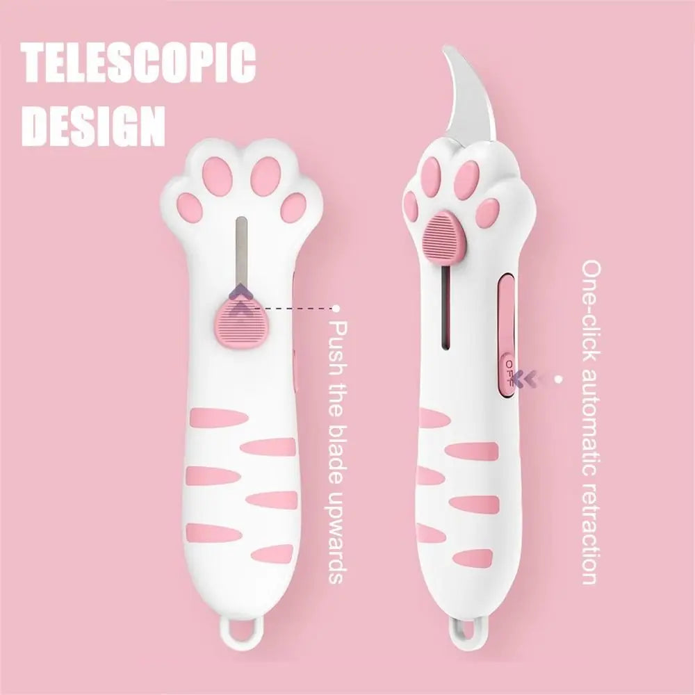 Cute Cat Paw Sharp Box Cutter: Mini Portable Cat Claw Utility Knife