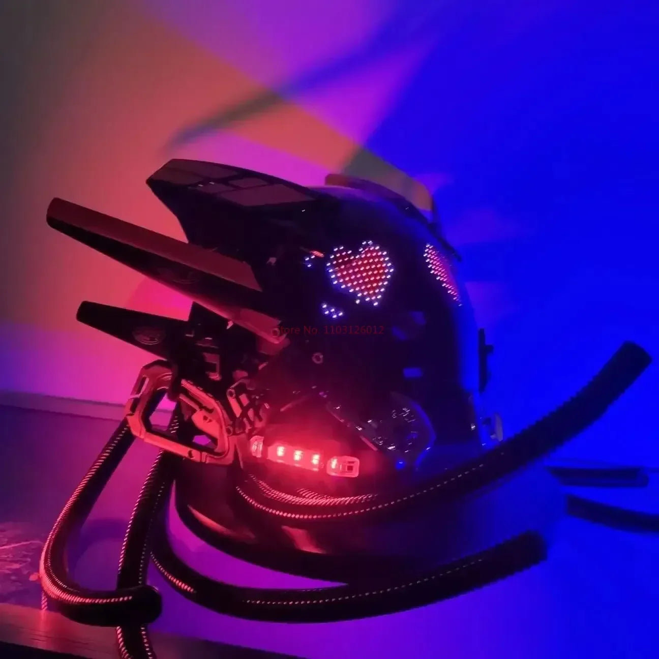 Cyberpunk Helmet Shinobi Mask: Robot Samurai Armor with LED Light