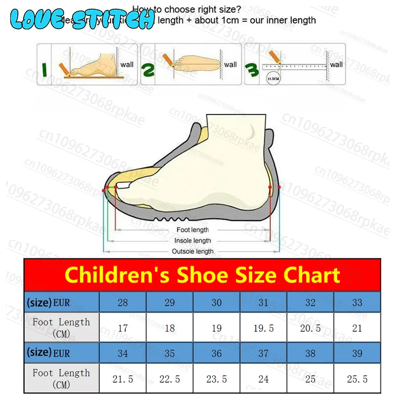 Anime Figure Stitch Non-slip Wear Resistant Sports Shoes For Kids
