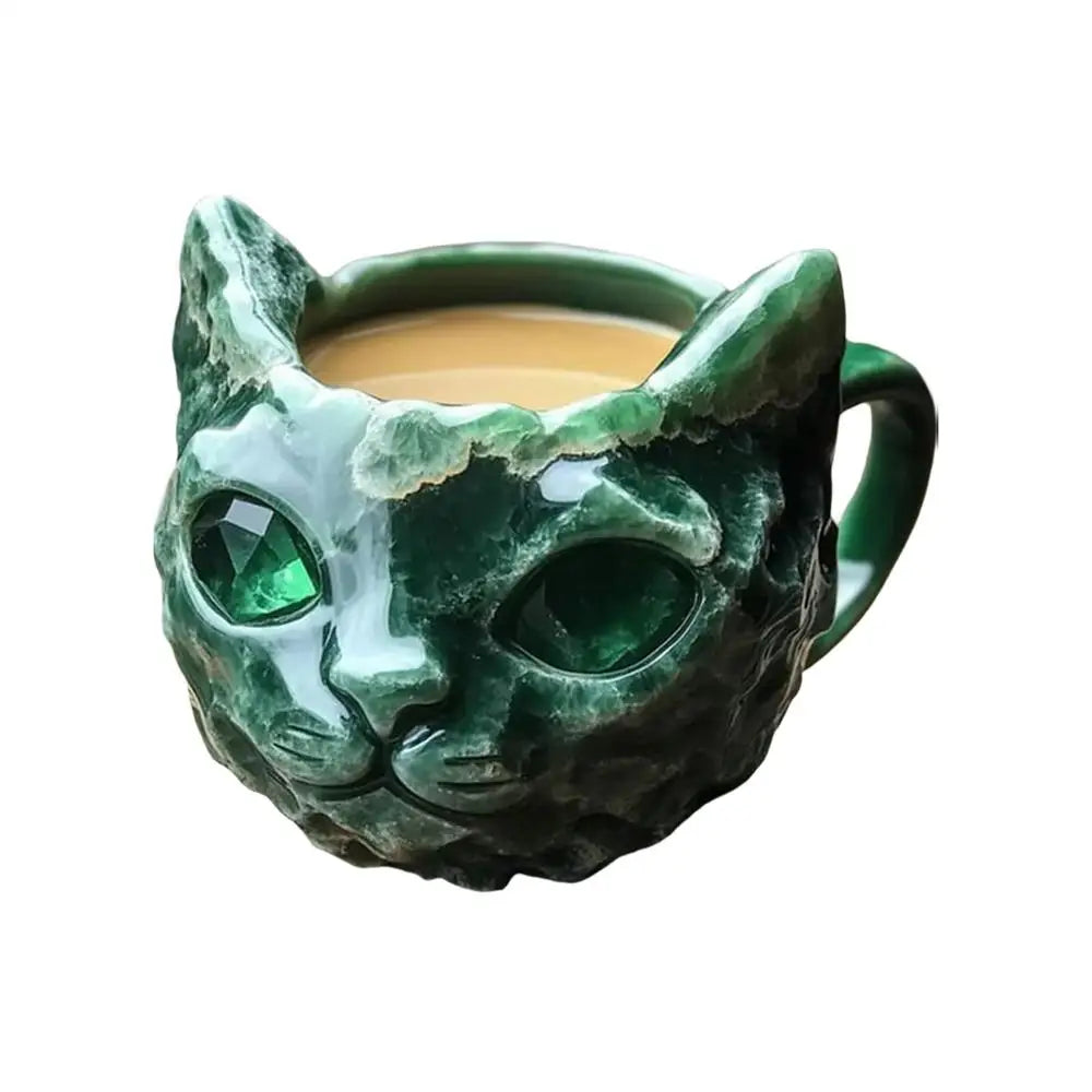 Cat Mineral Crystal Coffee Handmade Mugs