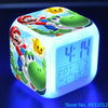 Anime Sonic & Mario Bros Figure Model LED Alarm Clock: 7-Color Touch Light Desk Clock