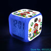Anime Sonic & Mario Bros Figure Model LED Alarm Clock: 7-Color Touch Light Desk Clock