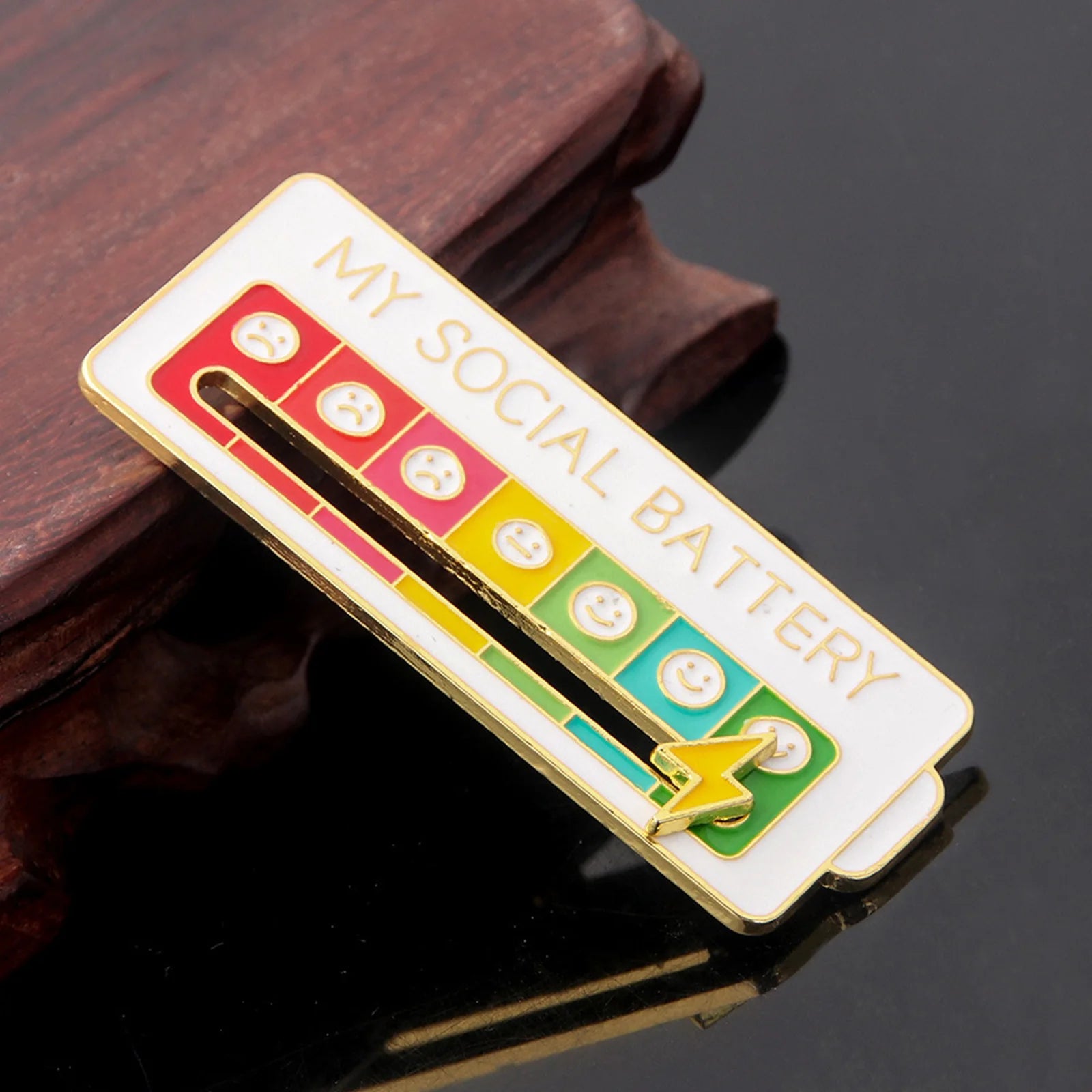 EmotionTrend Pins: Social Battery Mood Tracker Enamel Metal Brooch Badges