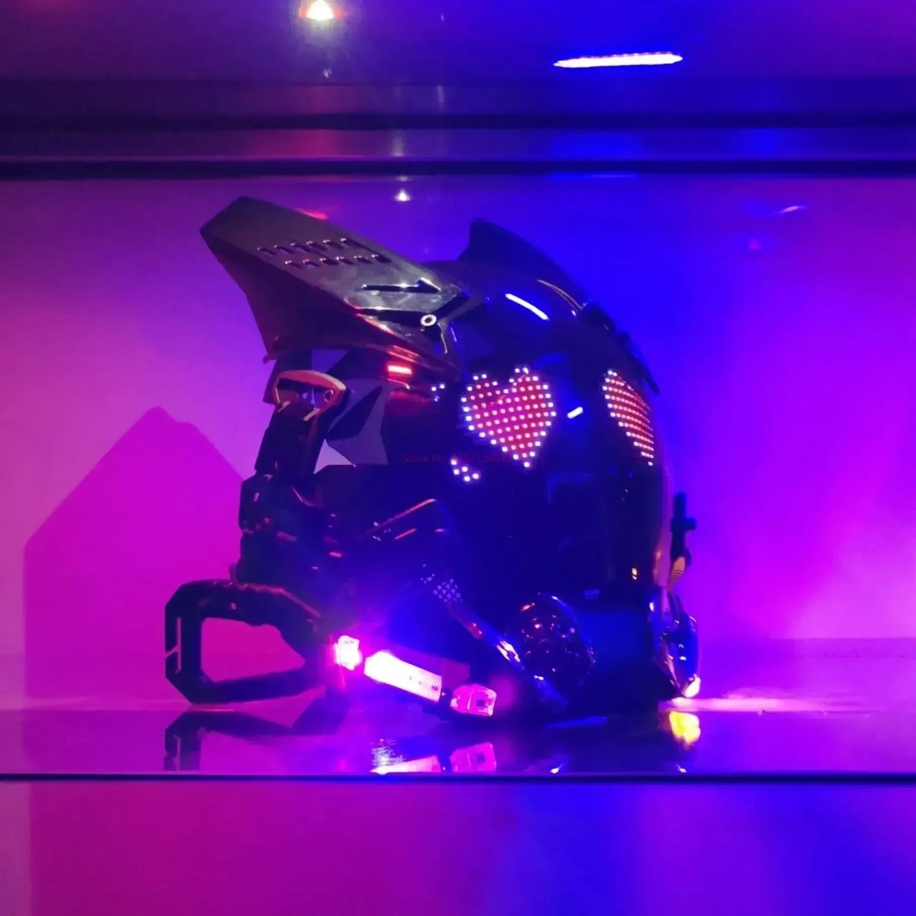 Cyberpunk Helmet Shinobi Mask: Robot Samurai Armor with LED Light