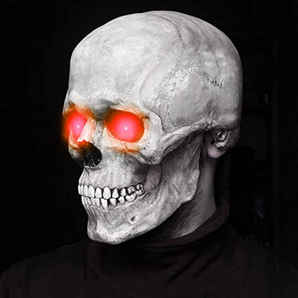 Halloween Movable Jaw Realistic Full Head Skull Mask