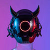 Cyberpunk Helmet Shinobi Mask: Robot Samurai Armor with LED Light