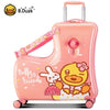 Cute Pony Cartoon Suitcase for Children: Ride-On Carry-On Kids Luggage
