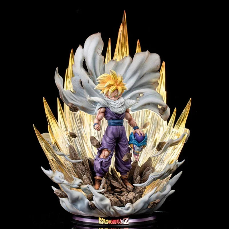 42cm Anime Dragon Ball Figure Super Saiyan Son Gohan PVC Action Figure with Light Effect Collection