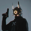 Cyberpunk Helmet Shinobi Mask: Robot Samurai Armor with LED Light