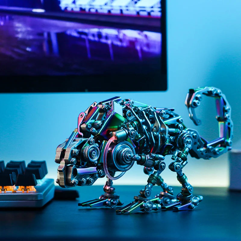 3D Mechanical Chameleon Assembly Kit - AIMOR 820PCS DIY Metal Figurine Puzzle