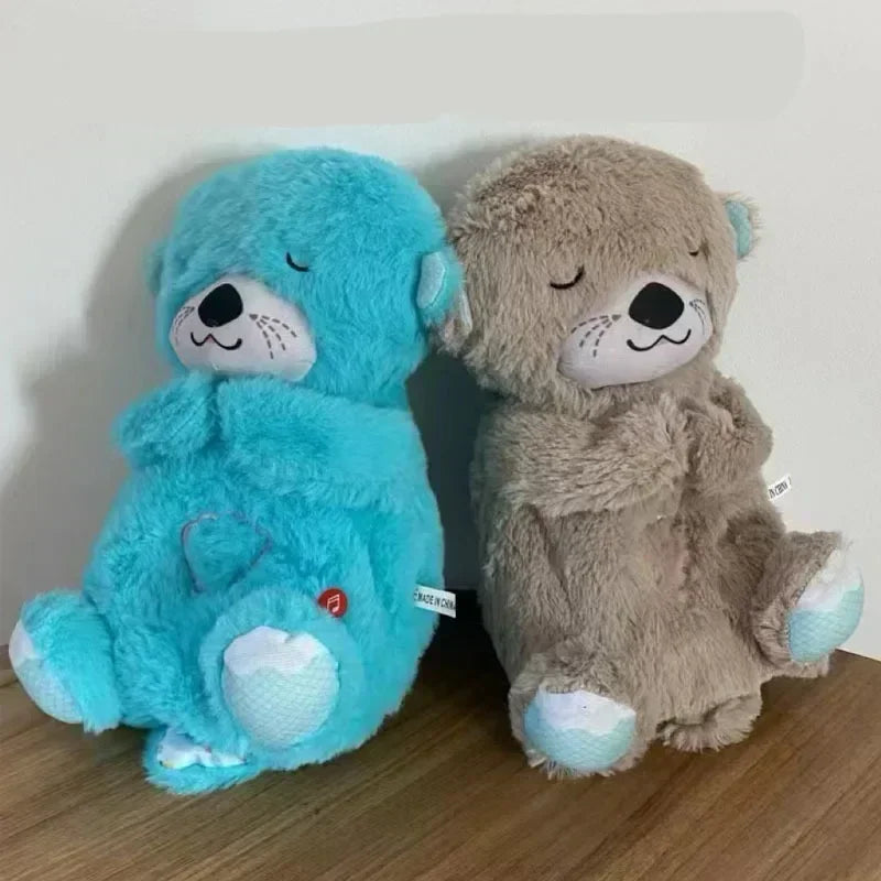 LullaOtter | Stitch: Breathing Otter Sleep and Playmate, Musical Stuffed Baby Plush Toy