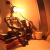 Vintage Steampunk Desk Lamp: Industrial Robot Pipe Light