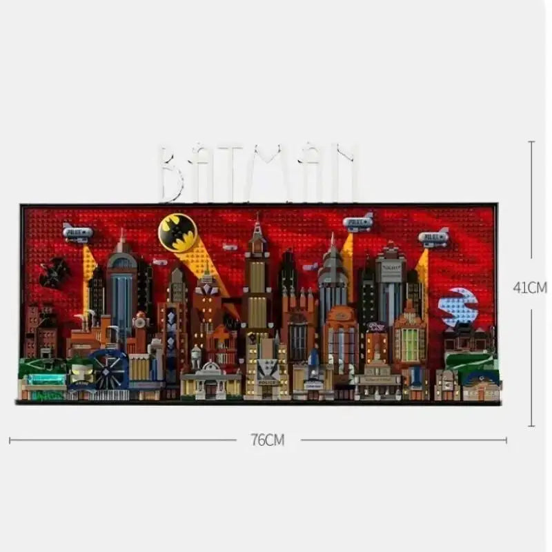 The Bat People Animated Series City Skyline: Joker Arkham Asylum Building Blocks Model