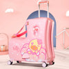 Cute Pony Cartoon Suitcase for Children: Ride-On Carry-On Kids Luggage