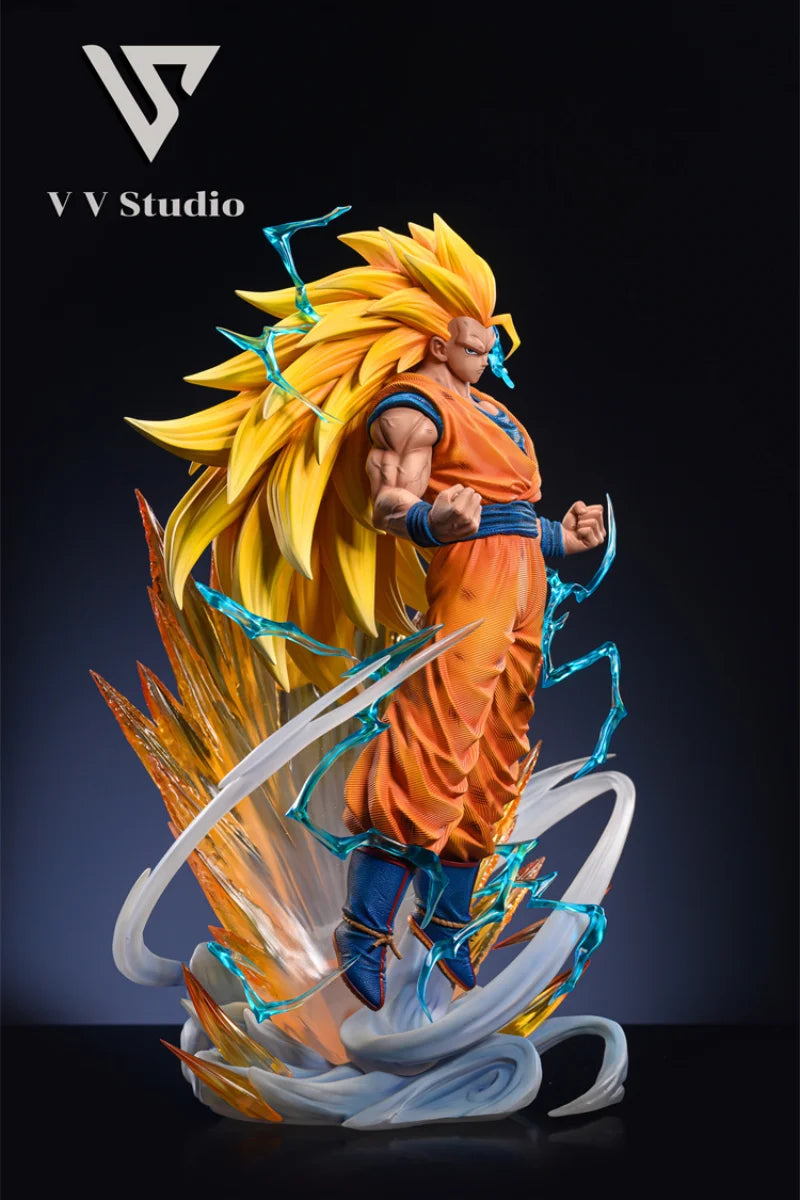 35cm Resin GK VV Studio Dragon Ball Z Super Saiyan Son Goku Anime Action Figure Statue Ornament