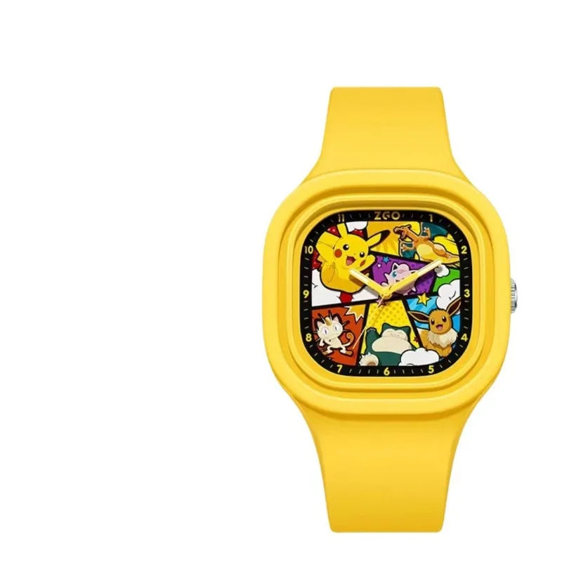 Pokémon Pikachu Cute Silicone Watch - Square Design, Fashionable Timepiece for Kids, Boys & Girls, Perfect Birthday Gift