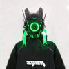 Cyberpunk Helmet Shinobi Mask: Robot Samurai Armor with LED Light
