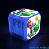 Anime Sonic & Mario Bros Figure Model LED Alarm Clock: 7-Color Touch Light Desk Clock