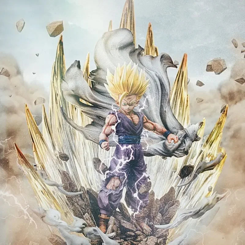 42cm Anime Dragon Ball Figure Super Saiyan Son Gohan PVC Action Figure with Light Effect Collection