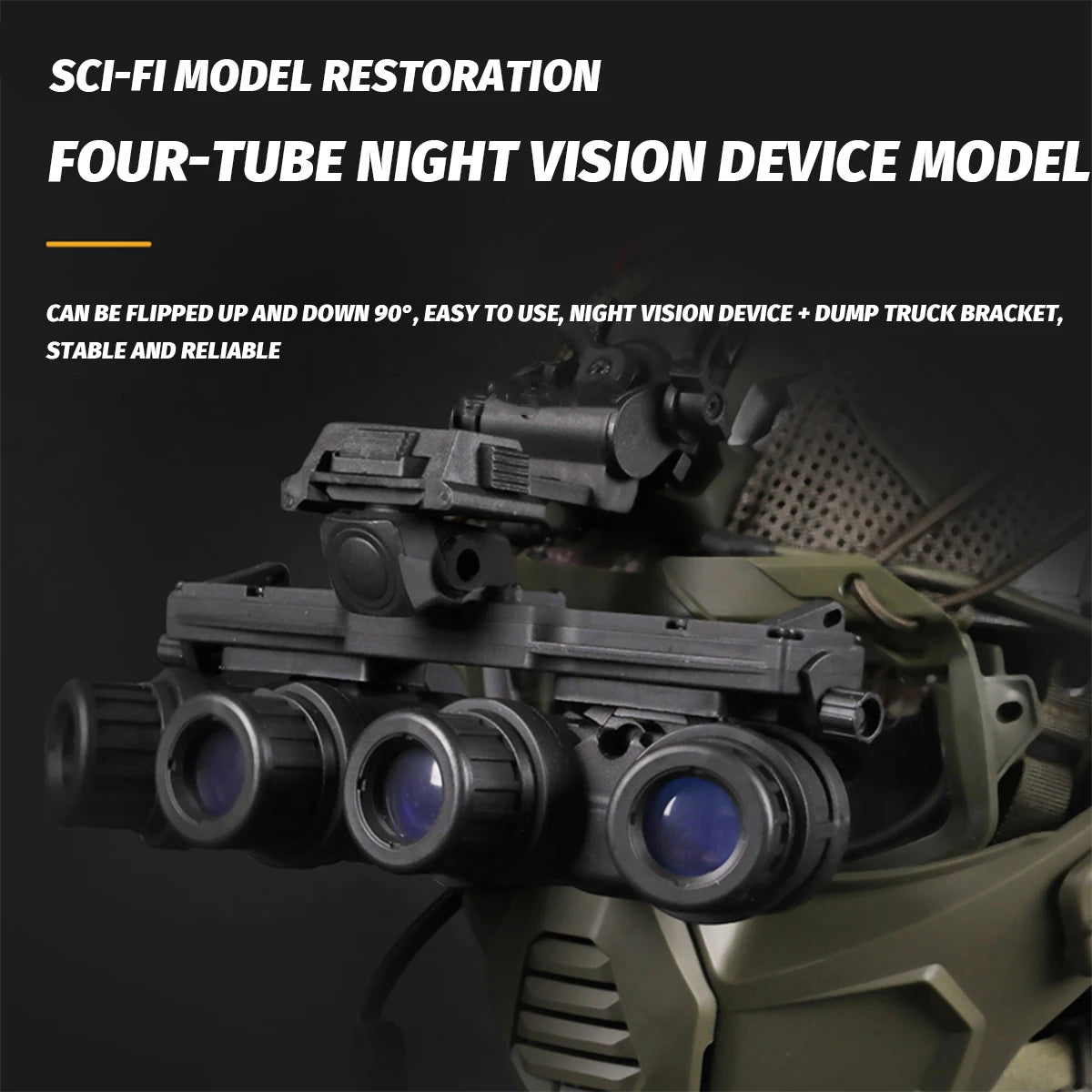 Tactical Airsoft Noise Reduction Military Headphones Night Vision Helmet Set with Flashlight