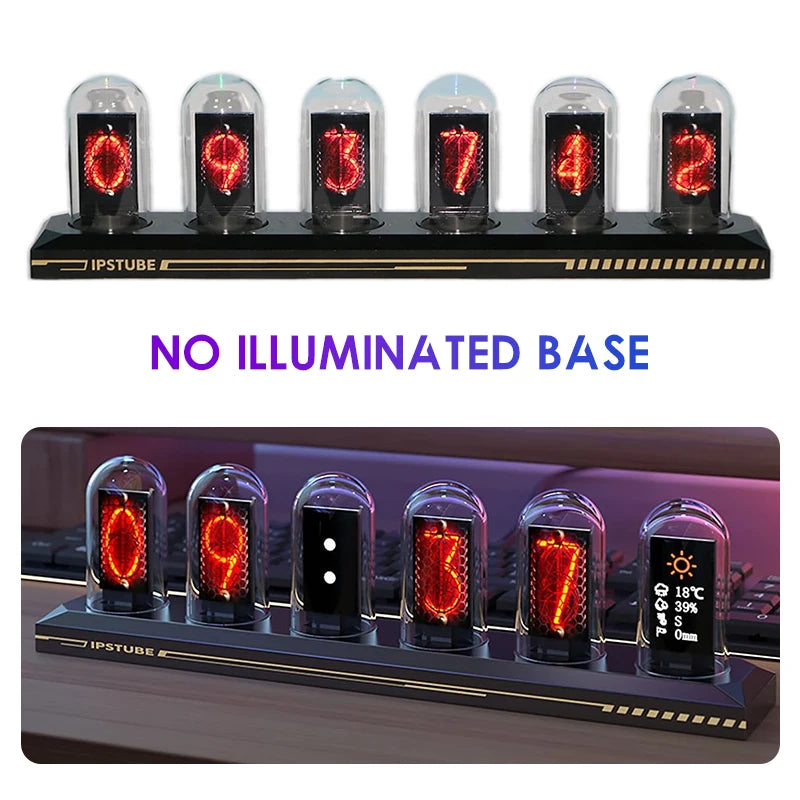 RGB Nixie Tube Clock with IPS Color Screen – DIY Analog Digital Glow Tube Clock