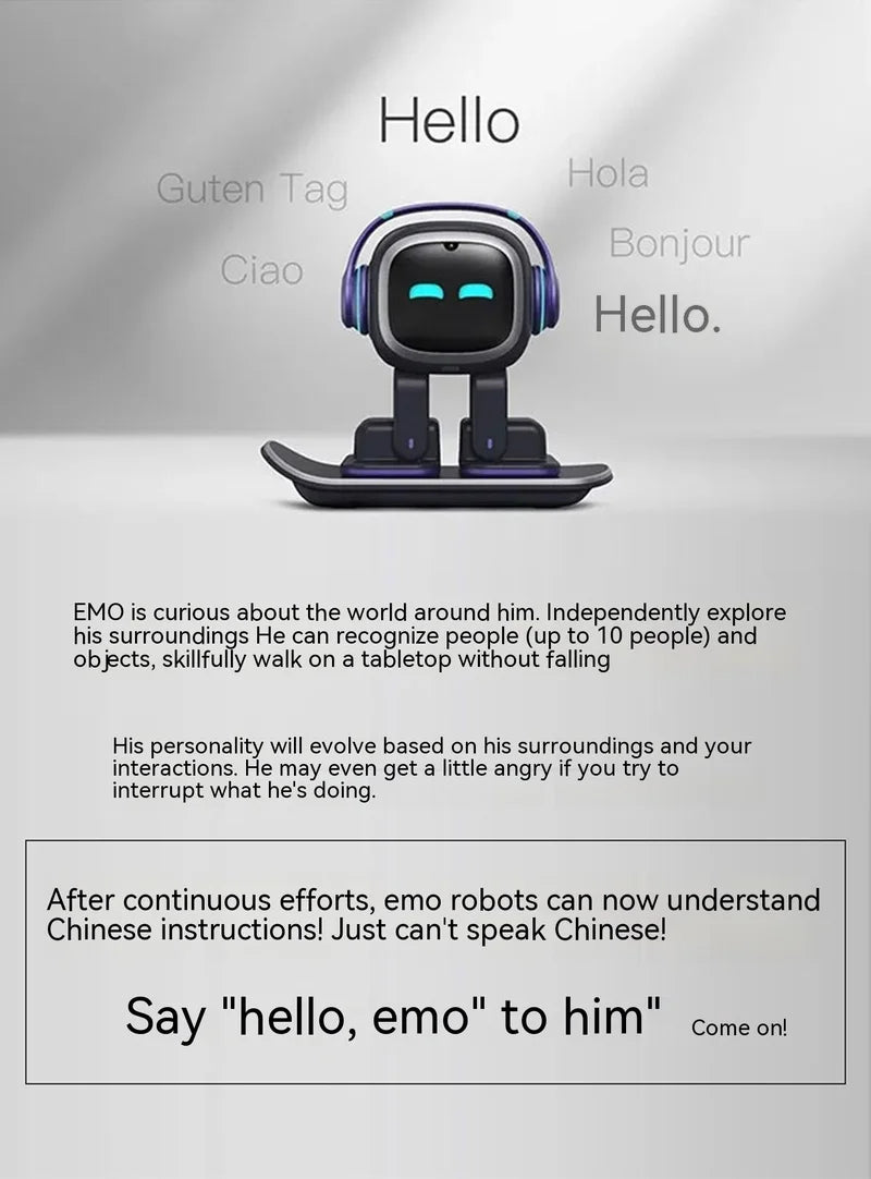 Emo Intelligent AI Robot Pet: Smart Voice-Controlled Desktop Companion