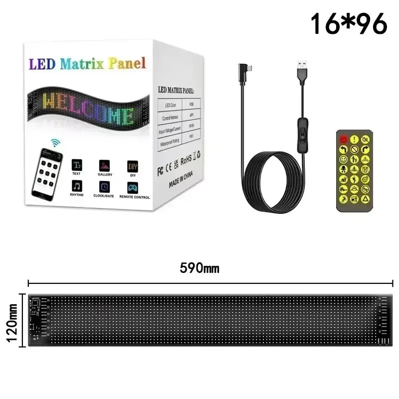 Rayhome Devil Eyes LED Display: Programmable Scrolling Sign for Vehicles