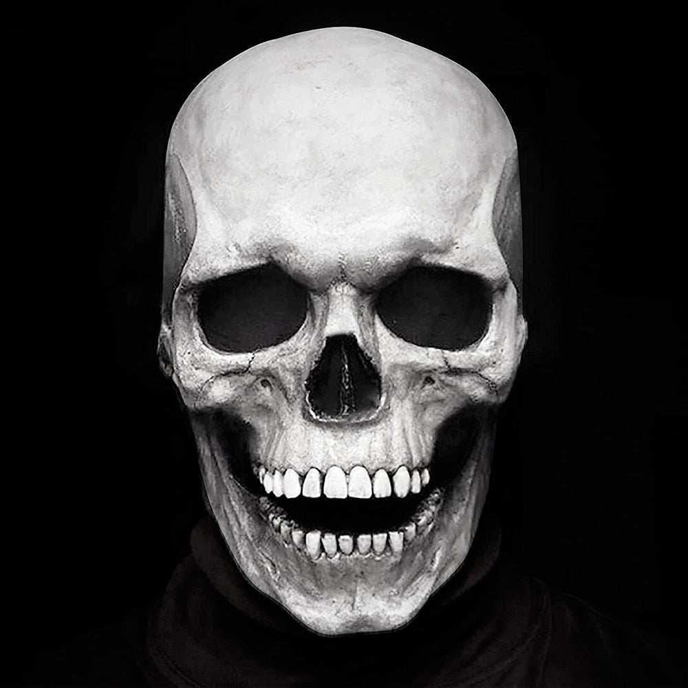 Halloween Movable Jaw Realistic Full Head Skull Mask