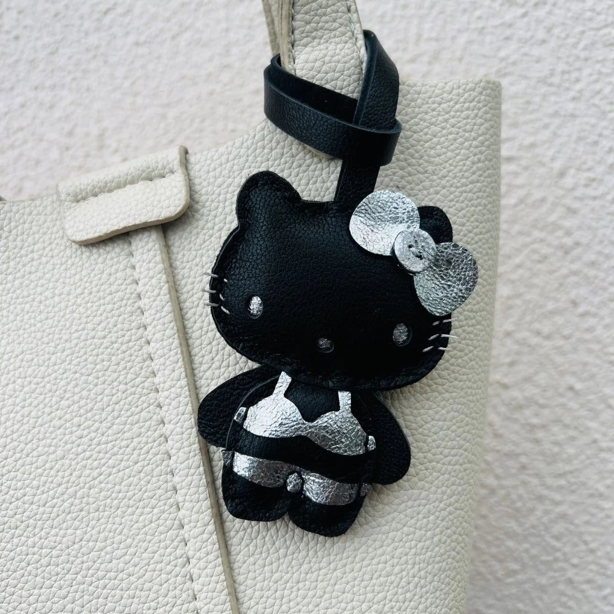 Handmade Leather Hello Kitty Sheep Pendant