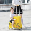 Cute Pony Cartoon Suitcase for Children: Ride-On Carry-On Kids Luggage