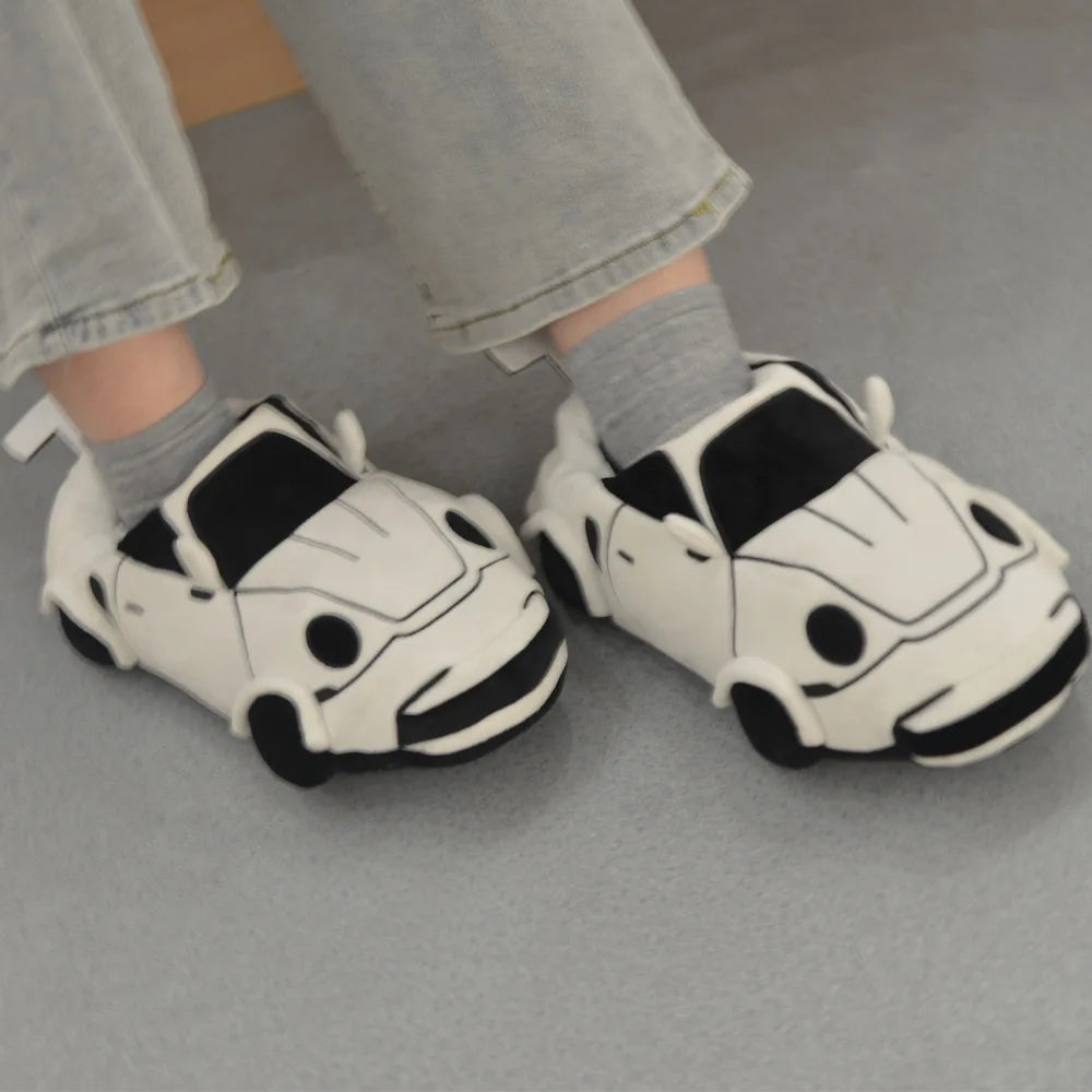 Sports Car Plush Home Slippers: Drive into Comfort