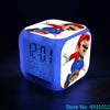Anime Sonic & Mario Bros Figure Model LED Alarm Clock: 7-Color Touch Light Desk Clock