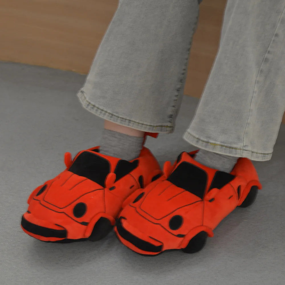 Sports Car Plush Home Slippers: Drive into Comfort