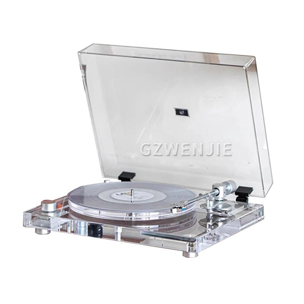 Modern Acrylic Transparent Vinyl 33/45RPM Record Player